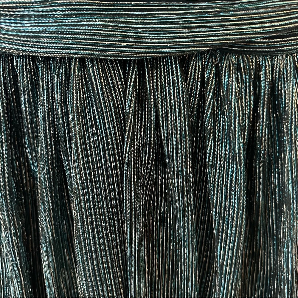 LULUS Ailey Gold and Teal Blue mini Skater Dress womens S - Picture 5 of 9